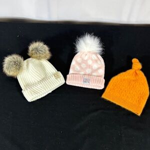 Set of Three Stylish Knit Beanies for toddlers